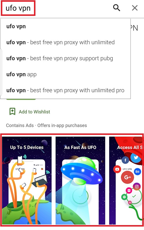 UFO VPN in Google Play